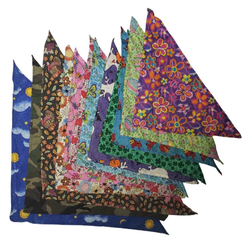 Dog Bandanas In Various Patterns And Colors For Small Dogs Lot of 12